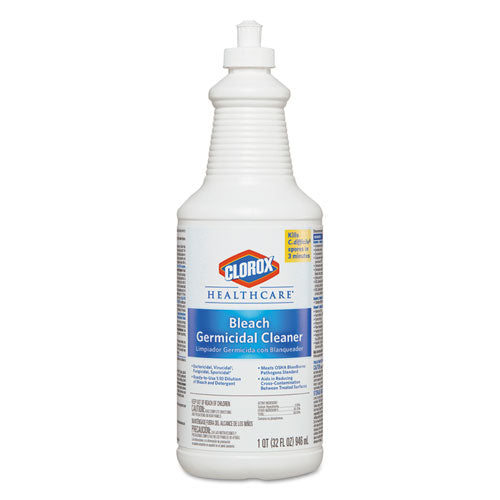 Bleach Germicidal Cleaner, 32 Oz Pull-top Bottle, 6/carton