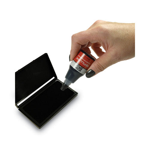 Self-inking Refill Ink, 0.9 Oz. Bottle, Black