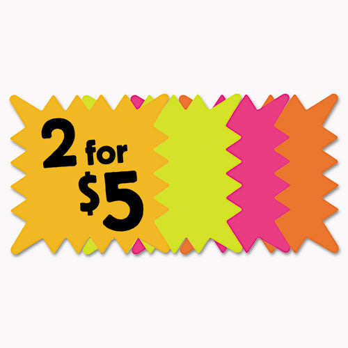 Die Cut Paper Signs, 5.25 X 5.25, Square, Assorted Colors, Pack Of 48 Each