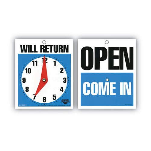 Will Return Later Sign, 5 X 6, Blue