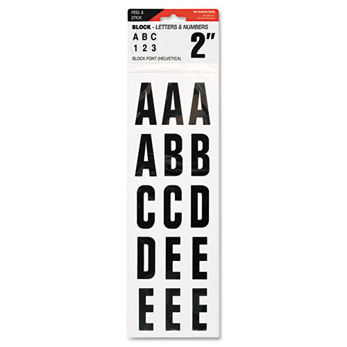 Letters, Numbers And Symbols, Self Adhesive, Black, 3"h, 64 Characters