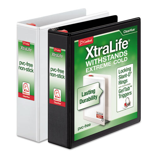 Xtralife Clearvue Non-stick Locking Slant-d Ring Binder, 3 Rings, 3" Capacity, 11 X 8.5, Black