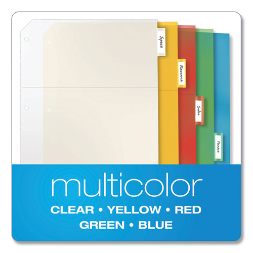 Poly Ring Binder Pockets, 8.5 X 11, Letter, Assorted Colors, 5/pack