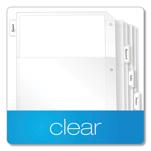 Poly Ring Binder Pockets, 8.5 X 11, Clear, 5/pack