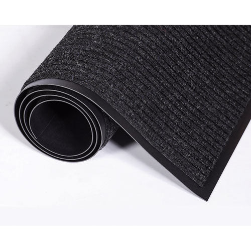 Needle-rib Wiper/scraper Mat, Rectangular, Charcoal Gray Ribbed Surface, 36" X 10 Ft