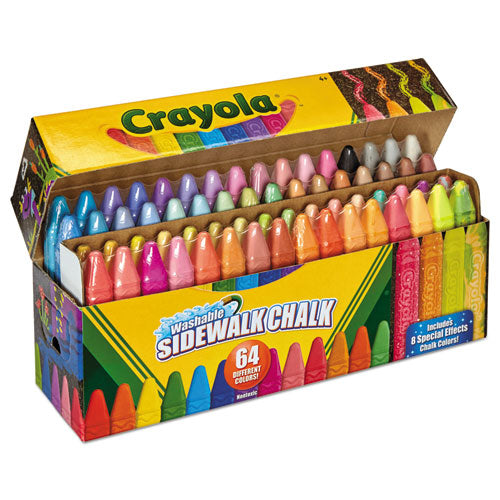 Ultimate Sidewalk Chalk, 4" X 0.5" Diameter, 60 Assorted Colors, 64/set