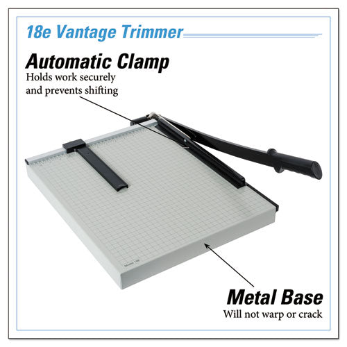 Vantage Guillotine Paper Trimmer/cutter, 15 Sheets, 18" Cut Length, Metal Base, 15.5 X 18.75