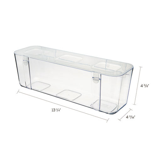 Stackable Caddy Organizer, Large, Plastic, 13.24 X 4 X 4.38, White