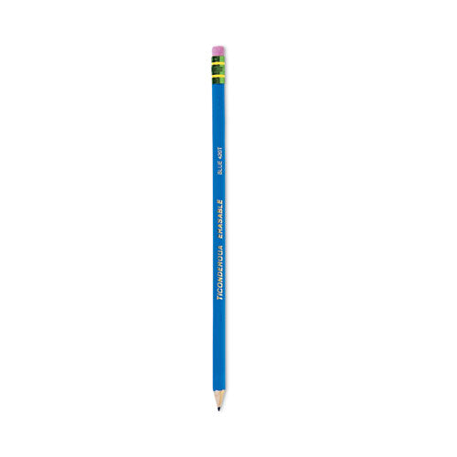 Erasable Colored Pencils, 2.6 Mm, 2b (#1), Blue Lead, Blue Barrel, Dozen