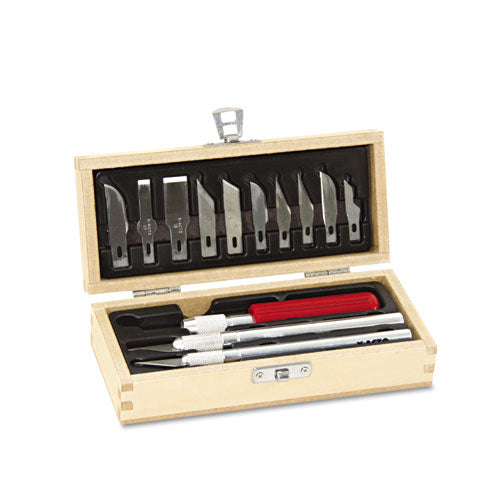 Knife Set, 3 Knives, 10 Blades, Carrying Case