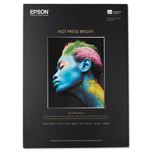 Hot Press Bright Fine Art Paper, 17 Mil, 8.5 X 11, Smooth Matte White, 25/pack