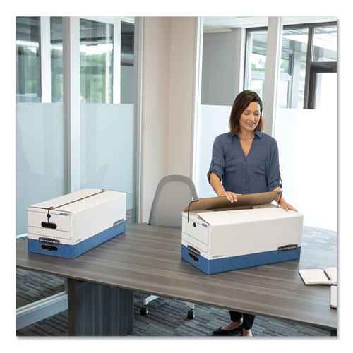 Liberty Heavy-duty Strength Storage Boxes, Legal Files, 15.25" X 24.13" X 10.75", White/blue, 12/carton