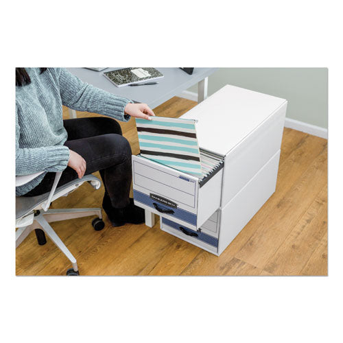 Stor/drawer Steel Plus Extra Space-savings Storage Drawers, 10.5" X 25.25" X 5.25", White/blue, 12/carton