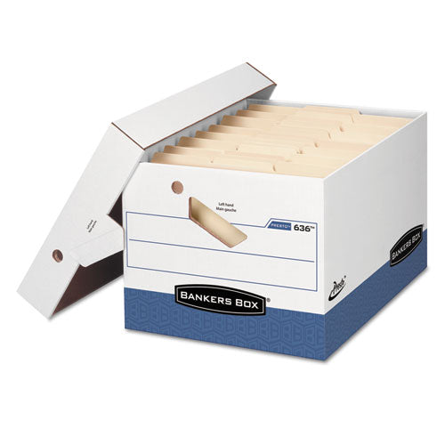 Presto Ergonomic Design Storage Boxes, Letter/legal Files, 12.88" X 16.5" X 10.38", White/blue, 12/carton