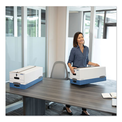 Stor/file Medium-duty Strength Storage Boxes, Legal Files, 15.25" X 19.75" X 10.75", White/blue, 4/carton