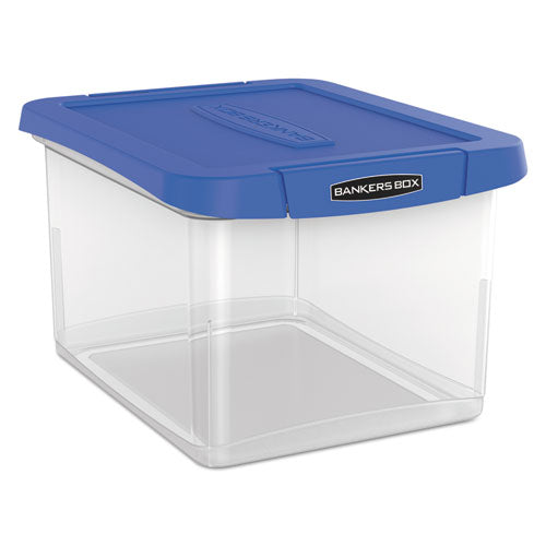 Heavy Duty Plastic File Storage, Letter/legal Files, 14" X 17.38" X 10.5", Clear/blue