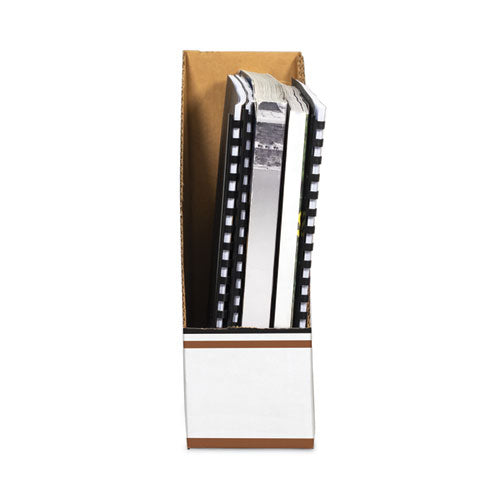 Corrugated Cardboard Magazine File, 4 X 9 X 11.5, Wood Grain, 12/carton