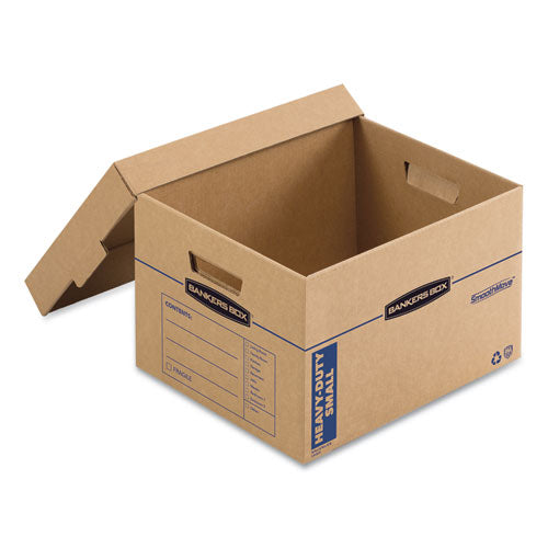 Smoothmove Maximum Strength Moving Boxes, Half Slotted Container (hsc), Small, 15" X 15" X 12", Brown/blue, 8/pack