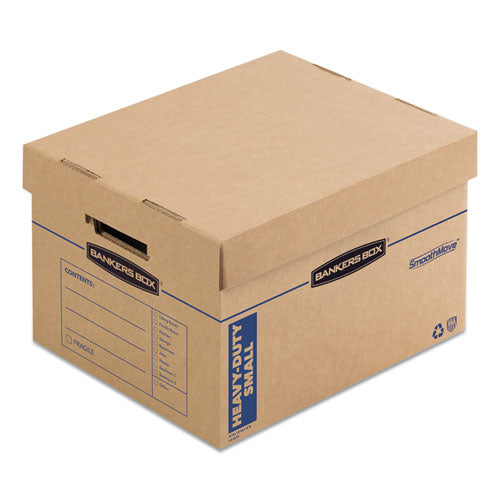 Smoothmove Maximum Strength Moving Boxes, Half Slotted Container (hsc), Small, 15" X 15" X 12", Brown/blue, 8/pack