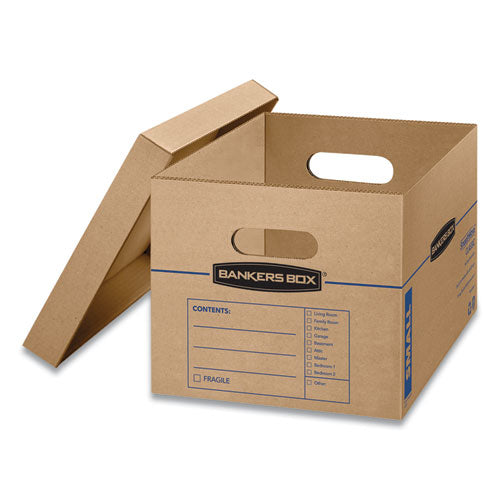 Smoothmove Classic Moving/storage Boxes, Half Slotted Container (hsc), Small, 12" X 15" X 10", Brown/blue, 10/carton