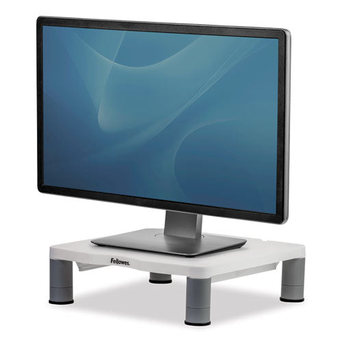 Standard Monitor Riser, 13.38" X 13.63" X 2" To 4", Graphite, Supports 60 Lbs