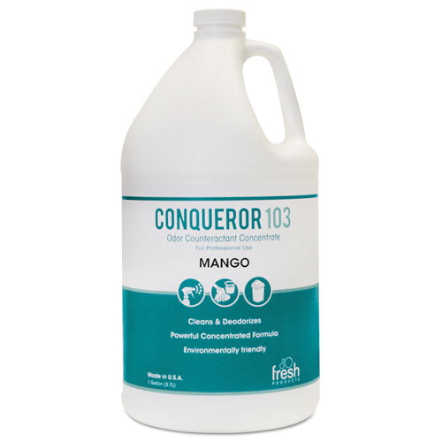 Concentrado para contrarrestar olores Conqueror 103, mango, botella de 1 galón, 4 por caja