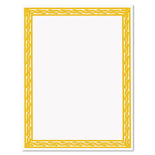 Parchment Paper Certificates, 8.5 X 11, Optima Gold With White Border, 25/pack