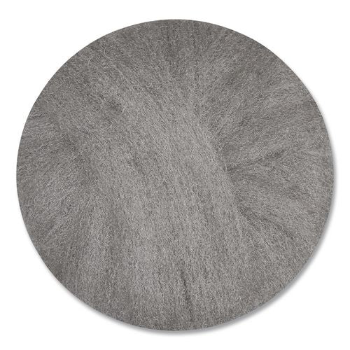 Radial Steel Wool Pads, Grade 00 (very Fine): Cleaning And Polishing, 20" Diameter, Gray, 12/carton