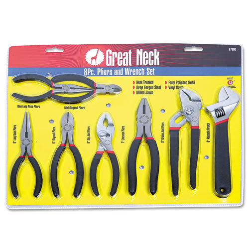 8-piece Steel Pliers And Wrench Tool Set