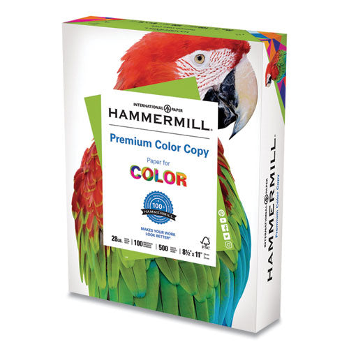 Premium Color Copy Print Paper, 100 Bright, 28 Lb Bond Weight, 8.5 X 11, Photo White, 500 Sheets/ream, 5 Reams/carton