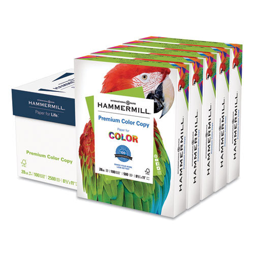 Premium Color Copy Print Paper, 100 Bright, 3-hole, 28 Lb Bond Weight, 8.5 X 11, Photo White, 500 Sheets/ream, 8 Reams/carton