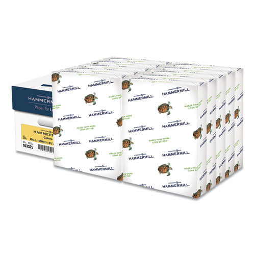 Colors Print Paper, 20 Lb Bond Weight, 8.5 X 11, Canary, 500 Sheets/ream, 10 Reams/carton