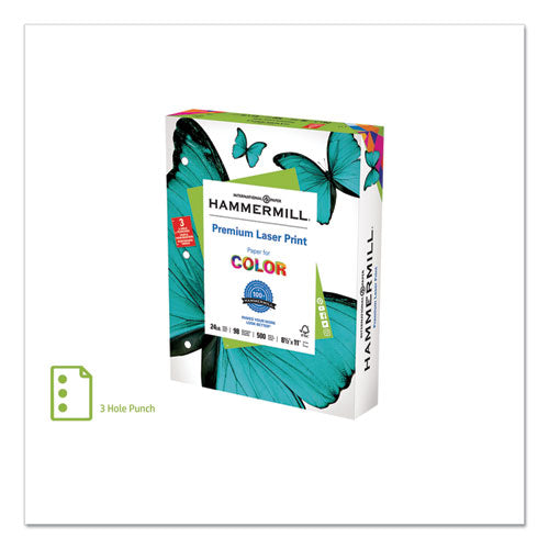 Premium Laser Print Paper, 98 Bright, 24 Lb Bond Weight, 8.5 X 11, White, 500/ream