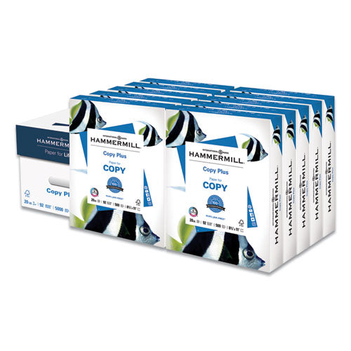 Copy Plus Print Paper, 92 Bright, 20 Lb Bond Weight, 8.5 X 11, White, 500 Sheets/ream, 10 Reams/carton