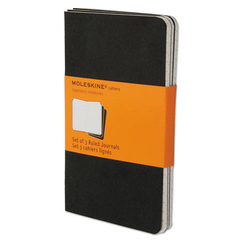 Cahier Journal, 1-subject, Narrow Rule, Black Cover, 10 X 7.5 Sheets, 3/pack