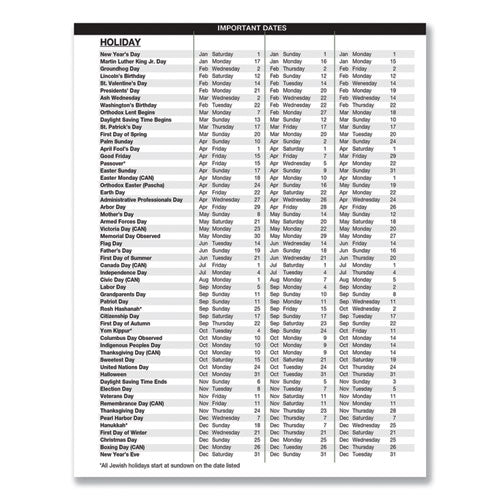 Recycled Weekly Appointment Book Ruled Without Appointment Times, 8.75 X 6.88, Black Cover, 12-month (jan To Dec): 2023