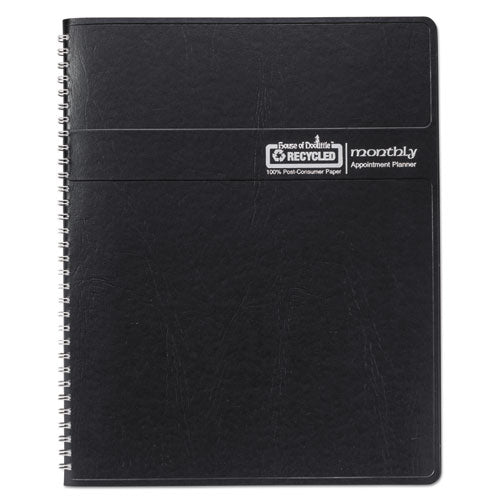 14-month Recycled Ruled Monthly Planner, 11 X 8.5, Black Cover, 14-month (dec To Jan): 2022 To 2024