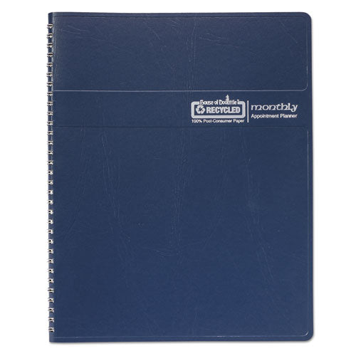 14-month Recycled Ruled Monthly Planner, 11 X 8.5, Blue Cover, 14-month (dec To Jan): 2022 To 2024