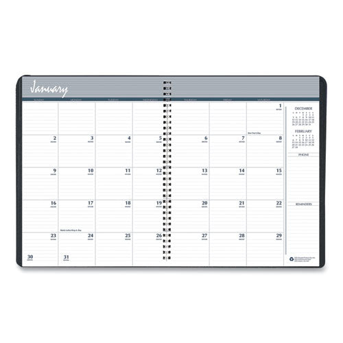 Monthly Hard Cover Planner, 11 X 8.5, Black Cover, 14-month (dec To Jan): 2023 To 2025