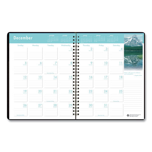 Earthscapes Recycled Ruled Monthly Planner, Landscapes Color Photos, 11 X 8.5, Black Cover, 14-month (dec-jan): 2022-2024