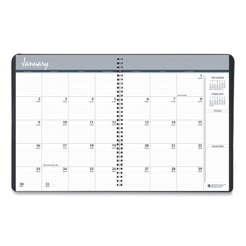 14-month Recycled Ruled Monthly Planner, 8.75 X 6.78, Black Cover, 14-month (dec To Jan): 2023 To 2025