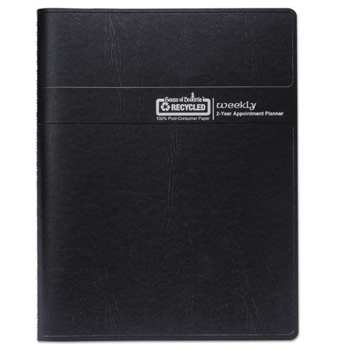 Recycled Professional Weekly Planner, 15-minute Appts, 11 X 8.5, Black Wirebound Soft Cover, 24-month (jan-dec): 2024-2025