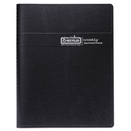 Recycled Weekly Appointment Book, 8 X 5, Black Cover, 12-month (jan To Dec): 2024