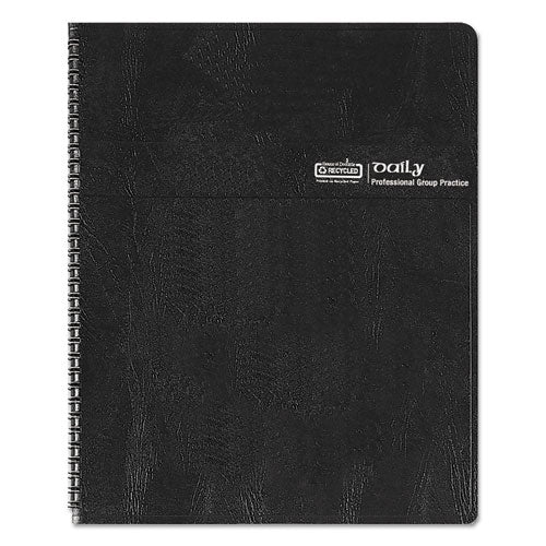 Executive Series Four-person Group Practice Daily Appointment Book, 11 X 8.5, Black Hard Cover, 12-month (jan To Dec): 2023