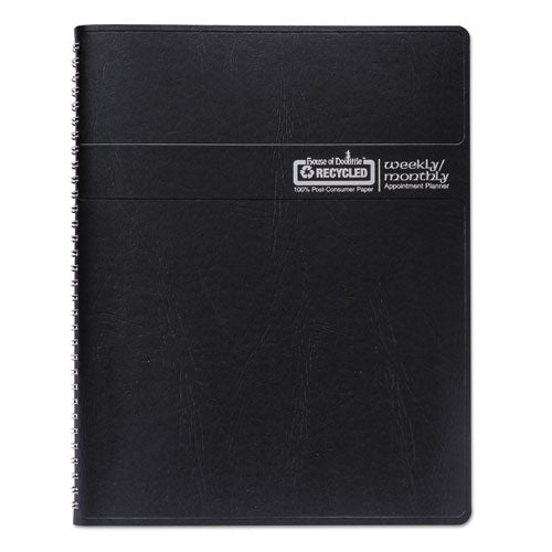 Recycled Wirebound Weekly/monthly Planner, 11 X 8.5, Black Cover, 12-month (jan To Dec): 2023