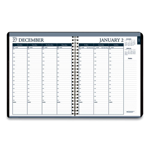 Recycled Monthly Weekly 7 Day Planner, 8.75 X 6.88, Black Cover, 12-month (jan To Dec): 2024
