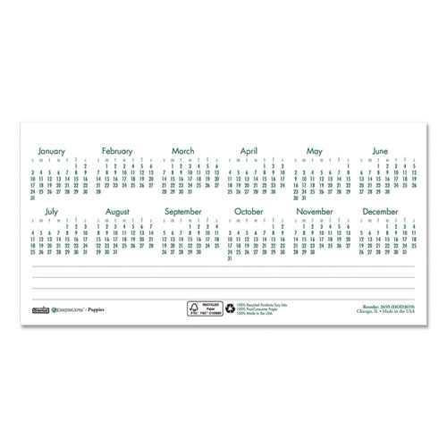 Earthscapes Recycled Desk Tent Monthly Calendar, Puppies Photography, 8.5 X 4.5, White/multicolor Sheets, 2023