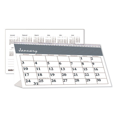 Bar Harbor Recycled Desk Tent Monthly Calendar, Bar Harbor Artwork, 7 X 4.25, White/blue/gray Sheets, 2023