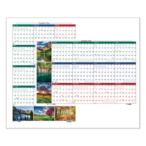 Earthscapes Recycled Reversible/erasable Yearly Wall Calendar, Nature Photos, 24 X 37, White Sheets, 12-month (jan-dec): 2023