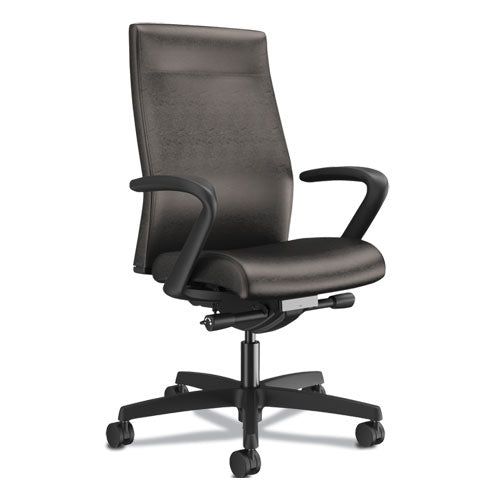 Ignition 2.0 Upholstered Mid-back Task Chair, Supports Up To 300 Lb, 17" To 22" Seat Height, Black